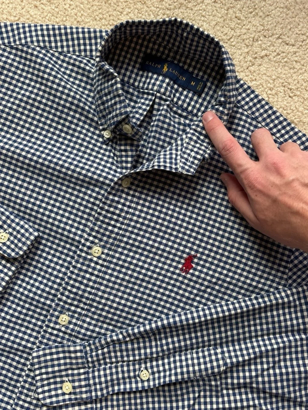 Polo by Ralph Lauren Navy & White Gingham Button-Down Shirt